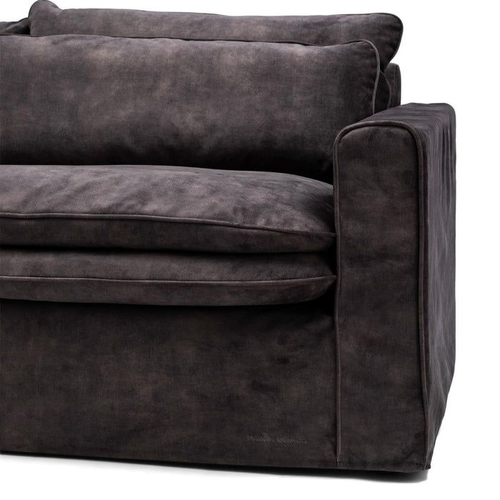 Continental Corner Sofa, velvet, grimaldi grey - Betten Ritter Living