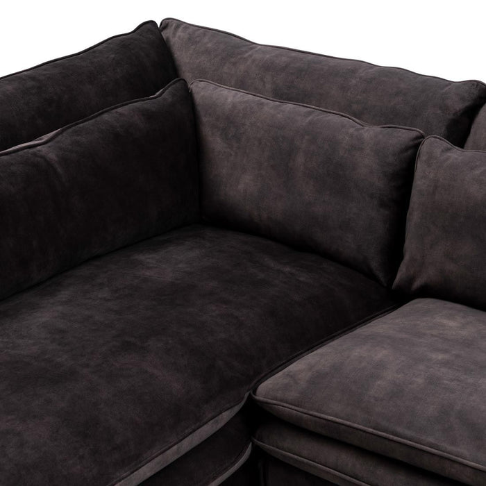 Continental Corner Sofa, velvet, grimaldi grey - Betten Ritter Living