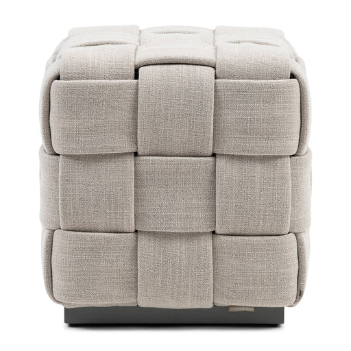 Room 48 Stool 40x40, mouliné linen, fabulous flax - Betten Ritter Living