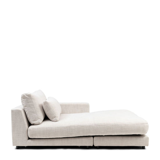 Stephen Chaise Longue Right, rich tweed, antique white - Betten Ritter Living