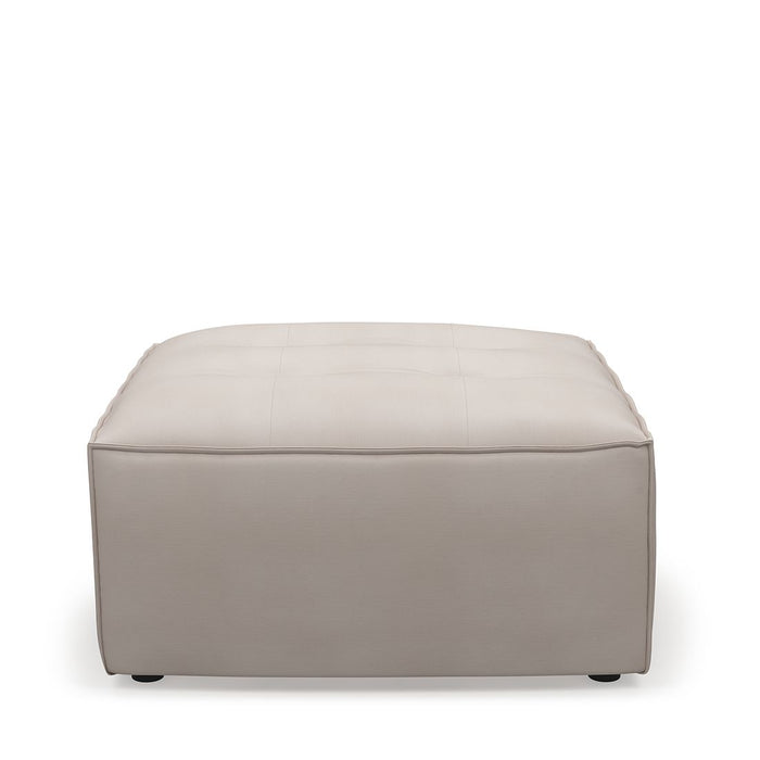 Bellagio Outdoor Footstool, sunbrella solid, stone - Betten Ritter Living