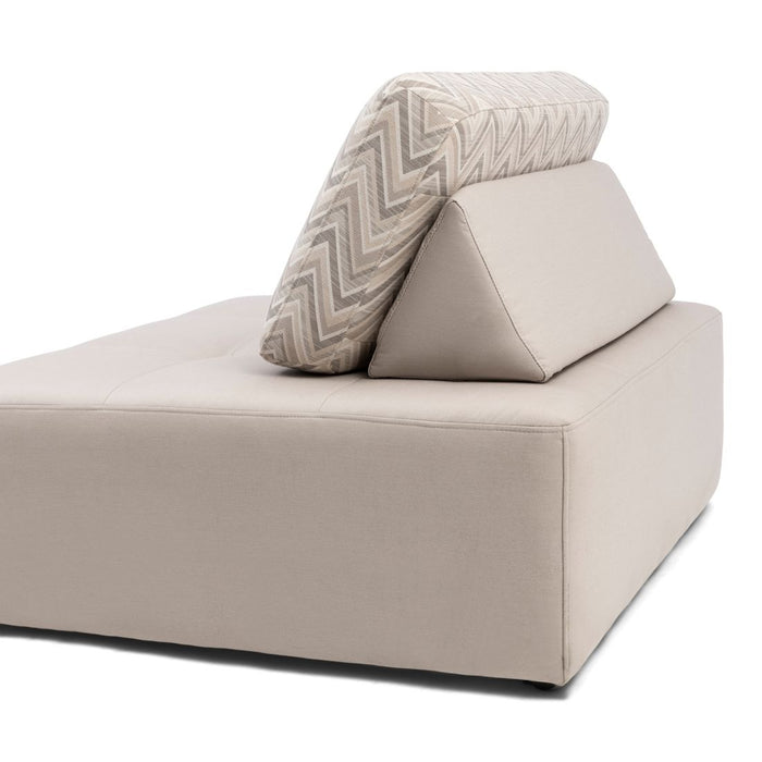 Verona Outdoor Footstool, sunbrella solid, stone - Betten Ritter Living