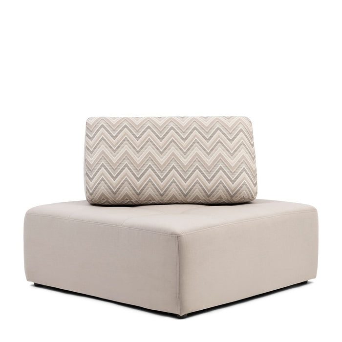 Verona Outdoor Footstool, sunbrella solid, stone - Betten Ritter Living