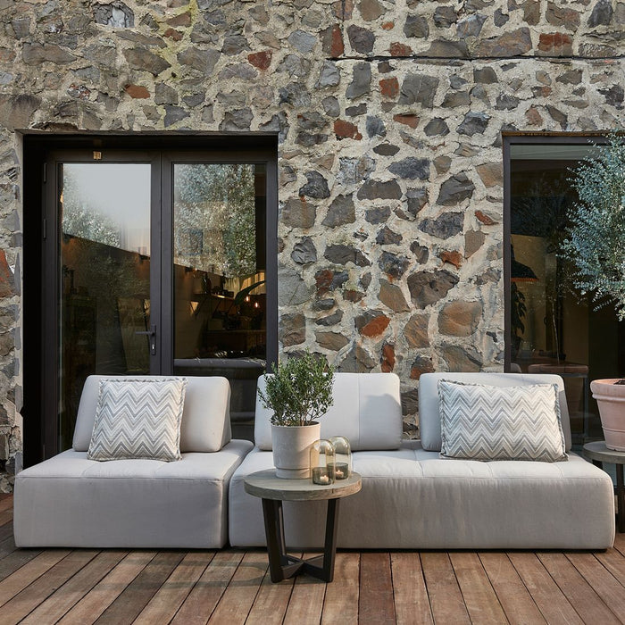 Verona Outdoor Lounge Island, sunbrella solid, stone - Betten Ritter Living